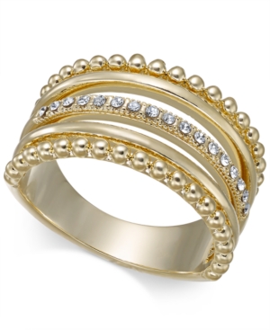 image of Inc Gold-Tone Crystal Stack Ring, Created for Macy-s