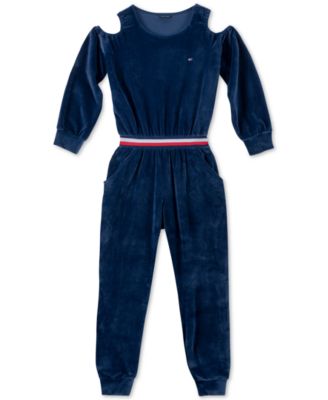 girls velour jumpsuit