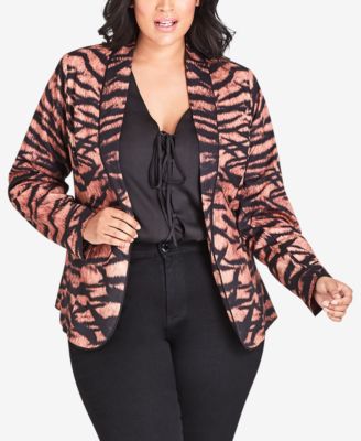 CITY CHIC - Trendy Plus Size Animal-Print Jacket