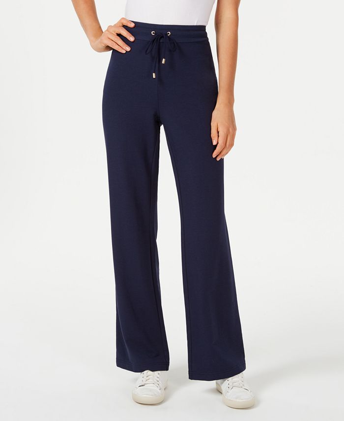 petite wide leg pull on pants