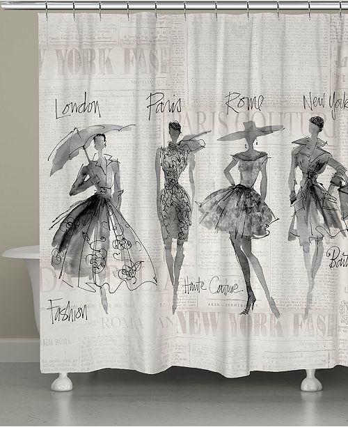 Laural Home Fashion Sketch Shower Curtain Reviews Shower