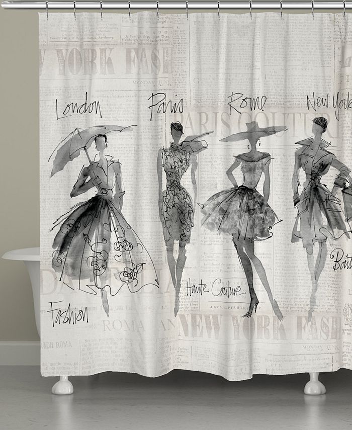 Fashion Sketch Shower Curtain, Sketch Shower Curtain Drawing