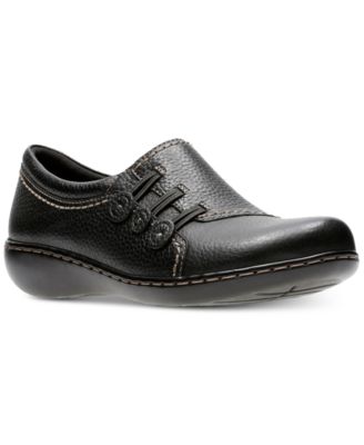 Clarks Ashland Effie Mocassini Donna – Pelle Nera, Taglia 6 M US – Comode Con Dettaglio A Bottone