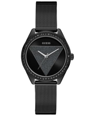 GUESS - Women's Black Stainless Steel Mesh Bracelet Watch 36.5mm