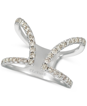 image of Le Vian Diamond Openwork Cuff Ring (5/8 ct. t.w.) in 14k White Gold