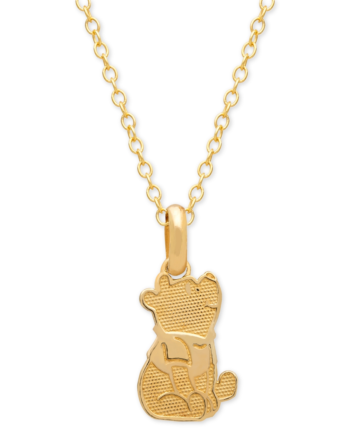 Children's Winnie the Pooh 15" Pendant Necklace in 14k Gold - Yellow Gold