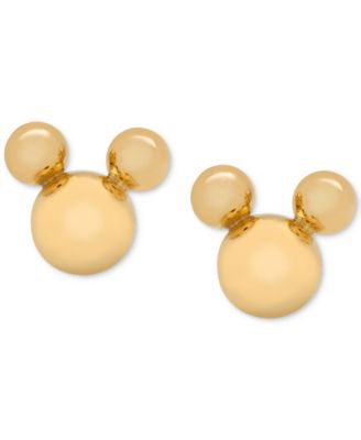Disney - Children's Mickey Mouse Stud Earrings in 14k Gold