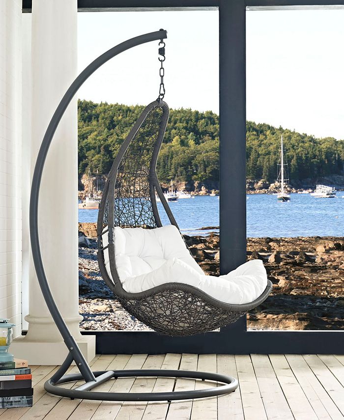 Modway Abate Outdoor Patio Swing Chair With Stand White Macy's