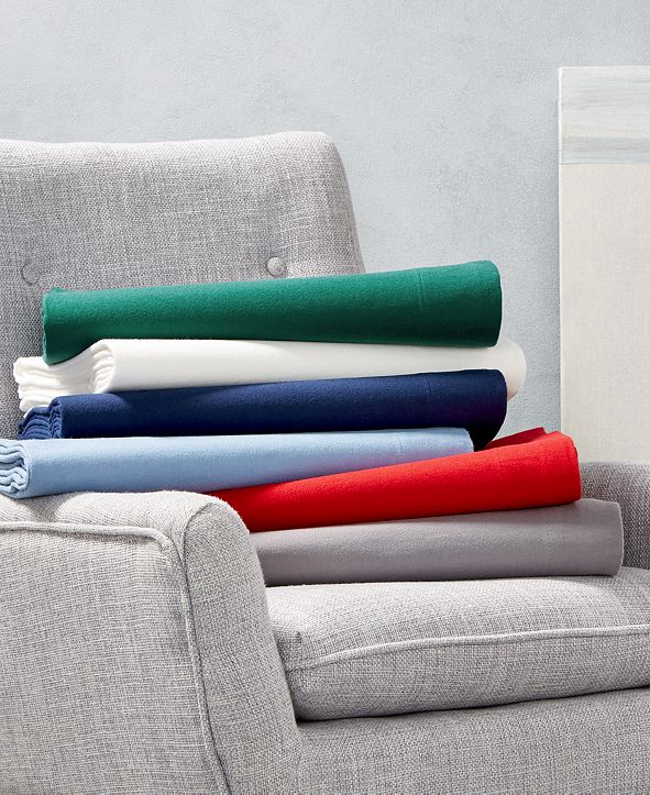 Martha Stewart Collection Cotton Flannel Sheet Sets, Created for Macy&#39;s & Reviews - Sheets ...