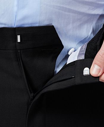 Haggar - Men's Premium Comfort Stretch Classic-Fit Solid Flat Front Dress Pants