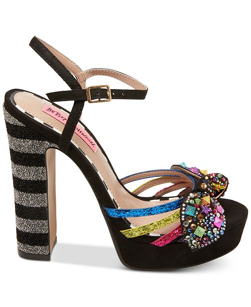 Betsey Johnson Tobie Embellished Platform Sandals & Reviews - Sandals ...