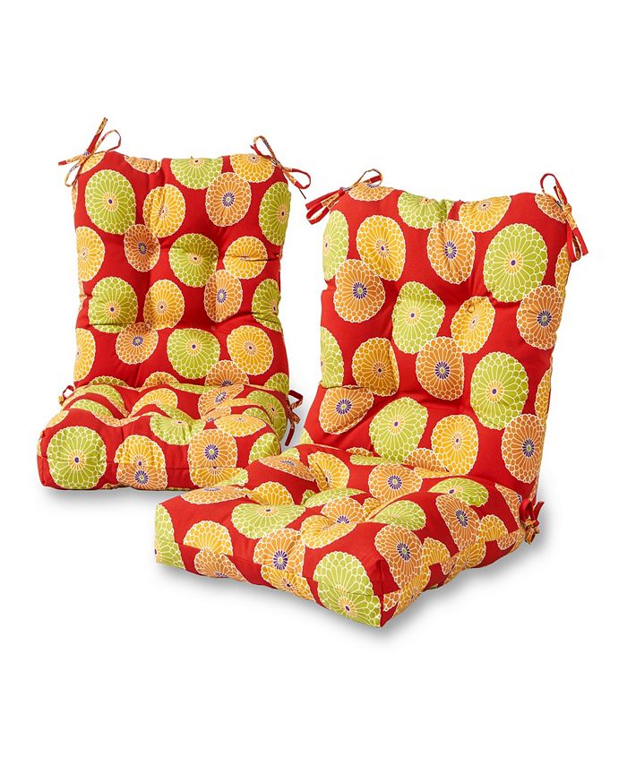 Greendale Home Fashions Set of 2 Outdoor Seat and Back Chair Cushions