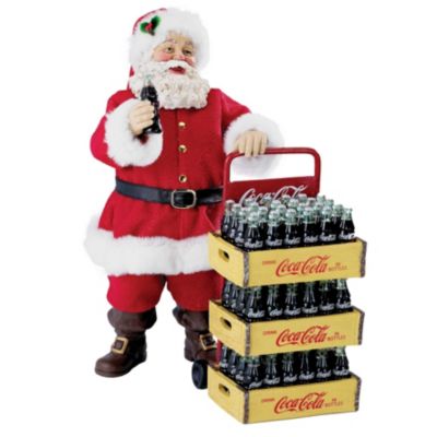 Kurt Adler - 10.5 Inch Coca Cola Santa with Delivery Cart Set of 2 Pieces