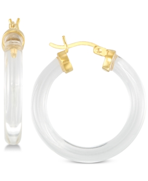 image of Simone I. Smith Lucite Hoop Earrings in 18k Gold over Sterling Silver