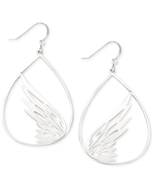 image of Simone I. Smith Butterfly Teardrop Drop Earrings in Sterling Silver