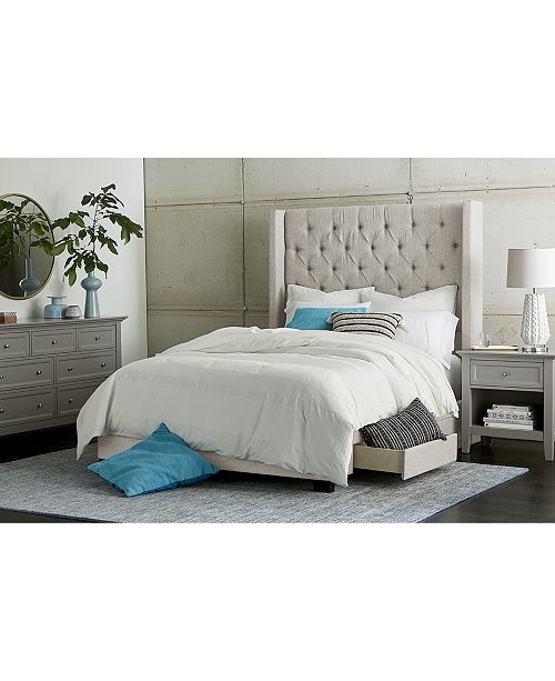 Furniture Closeout Monroe Storage Upholstered Queen Bed Created