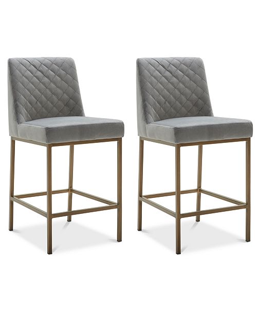 Furniture Cambridge Velvet Stool, 2-Pc. Set (2 Grey ... (500 x 613 Pixel)
