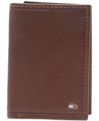 tommy hilfiger trifold wallet brown