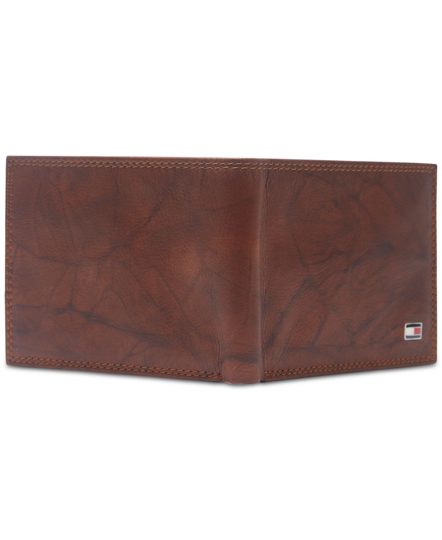 Мужской кошелёк Tommy Hilfiger Traveler RFID Extra-Capacity Bifold Leather Wallet, цвет: Рыжевато-коричневый — фото 3