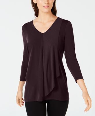 Alfani - Petite Draped Layered-Look Top