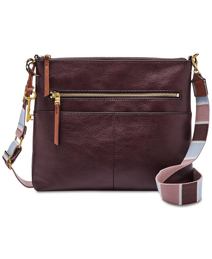 Fossil Women's Fiona Large Leather Crossbody - Macy's