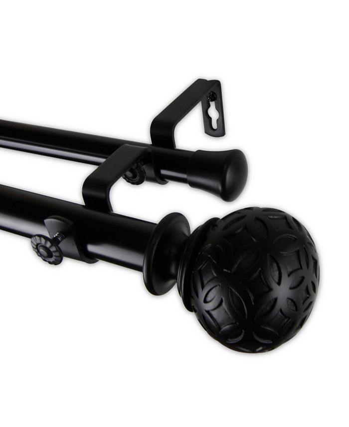 Rod Desyne - Odelia Double Curtain Rod 1" OD 160-240 inch - Black