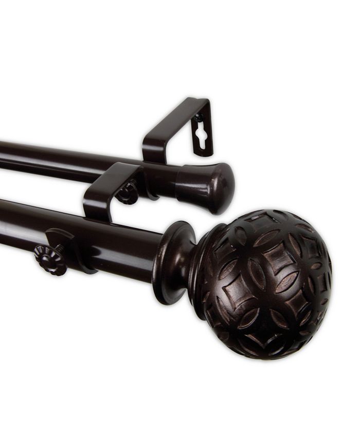 Rod Desyne - Odelia Double Curtain Rod 1" OD 160-240 inch - Black