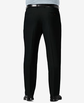 Haggar - Men's Big & Tall Premium Comfort Stretch Classic-Fit Solid Flat Front Dress Pants