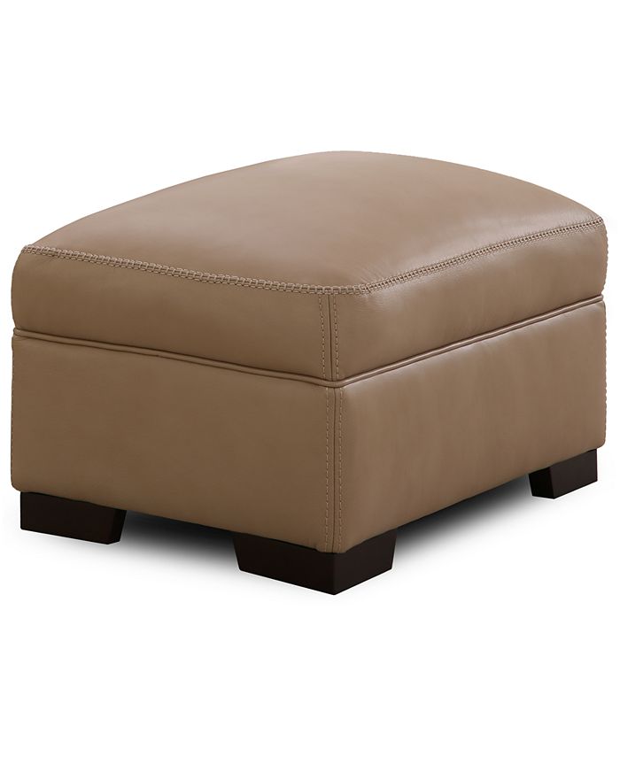 Furniture CLOSEOUT! Gansey 31" Leather Ottoman Macy's