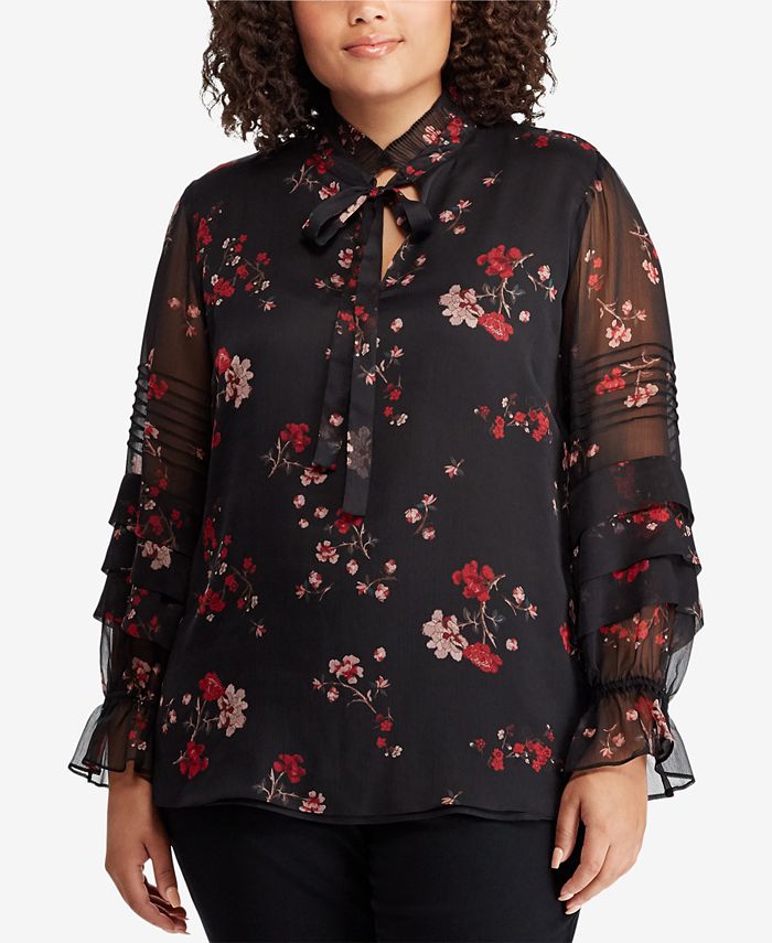Lauren Ralph Lauren Plus Size FloralPrint Blouse Macy's