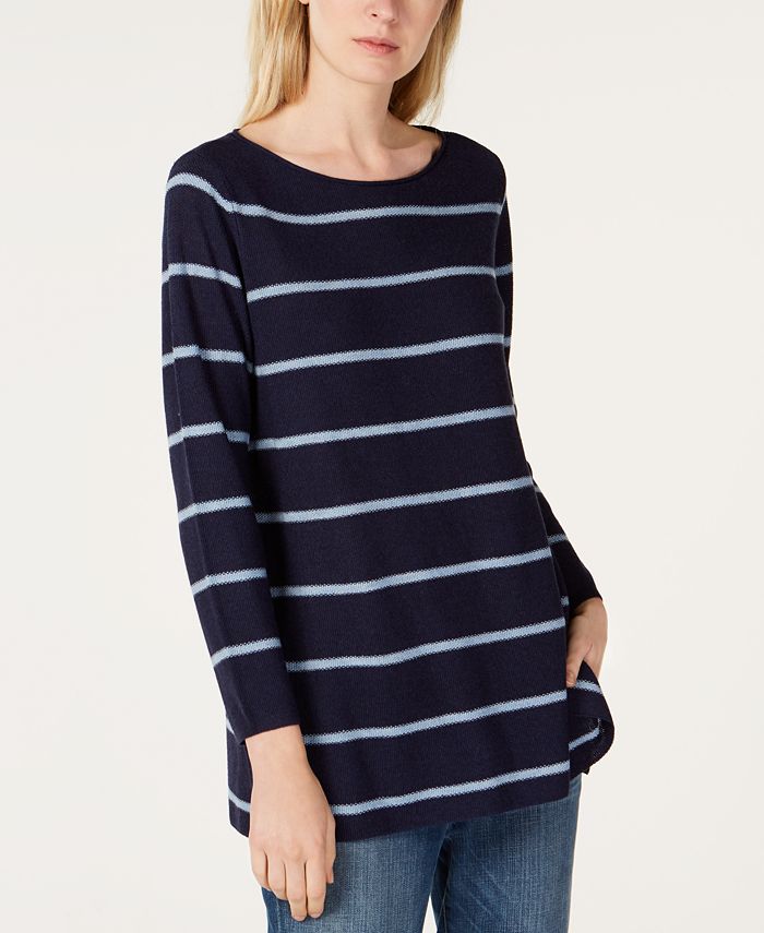 Eileen Fisher Boat-Neck Striped Sweater & Reviews - Sweaters - Women ...