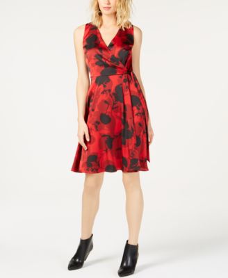 I.N.C. Floral Print Tie Waist Dress Created for Macy s Macy s