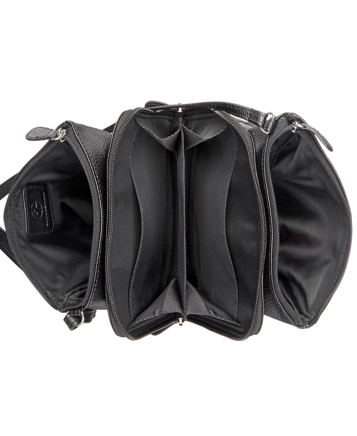Triple-Zip Pebble Leather Dasher Crossbody