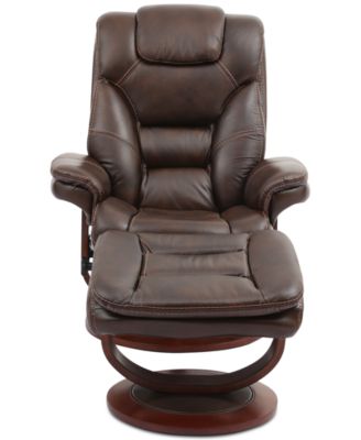 leather euro chair and ottoman