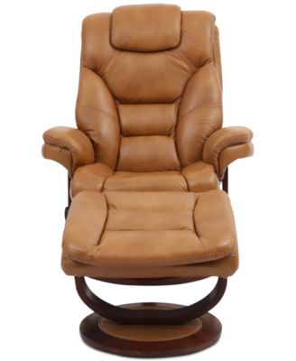 Faringdon Leather Euro Chair & Ottoman