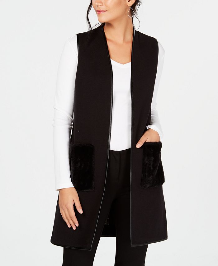 Vest with fur new arrivals pockets