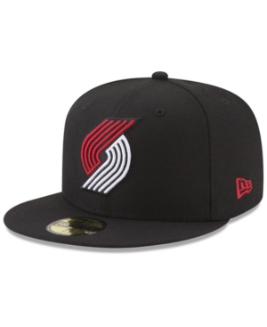 Shop New Era Portland Trail Blazers Basic 59fifty Fitted Cap 2018 In Black