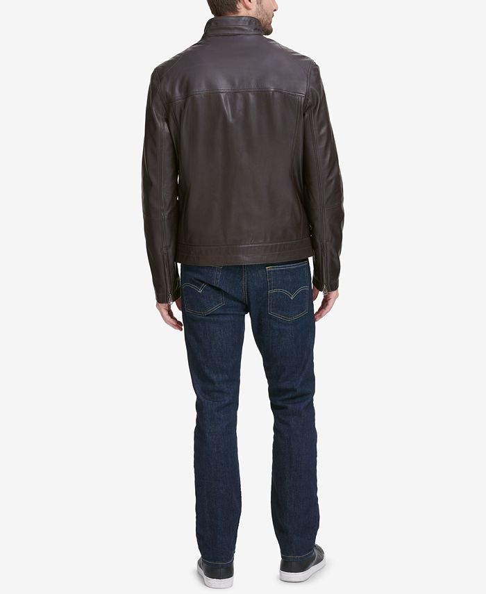 Cole haan men's leather trucker best sale jacket