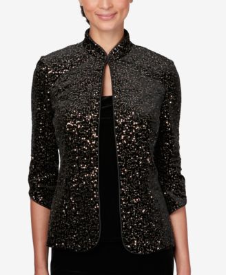 Alex Evenings Petite Sequined Jacket Velvet Top Set Macy s