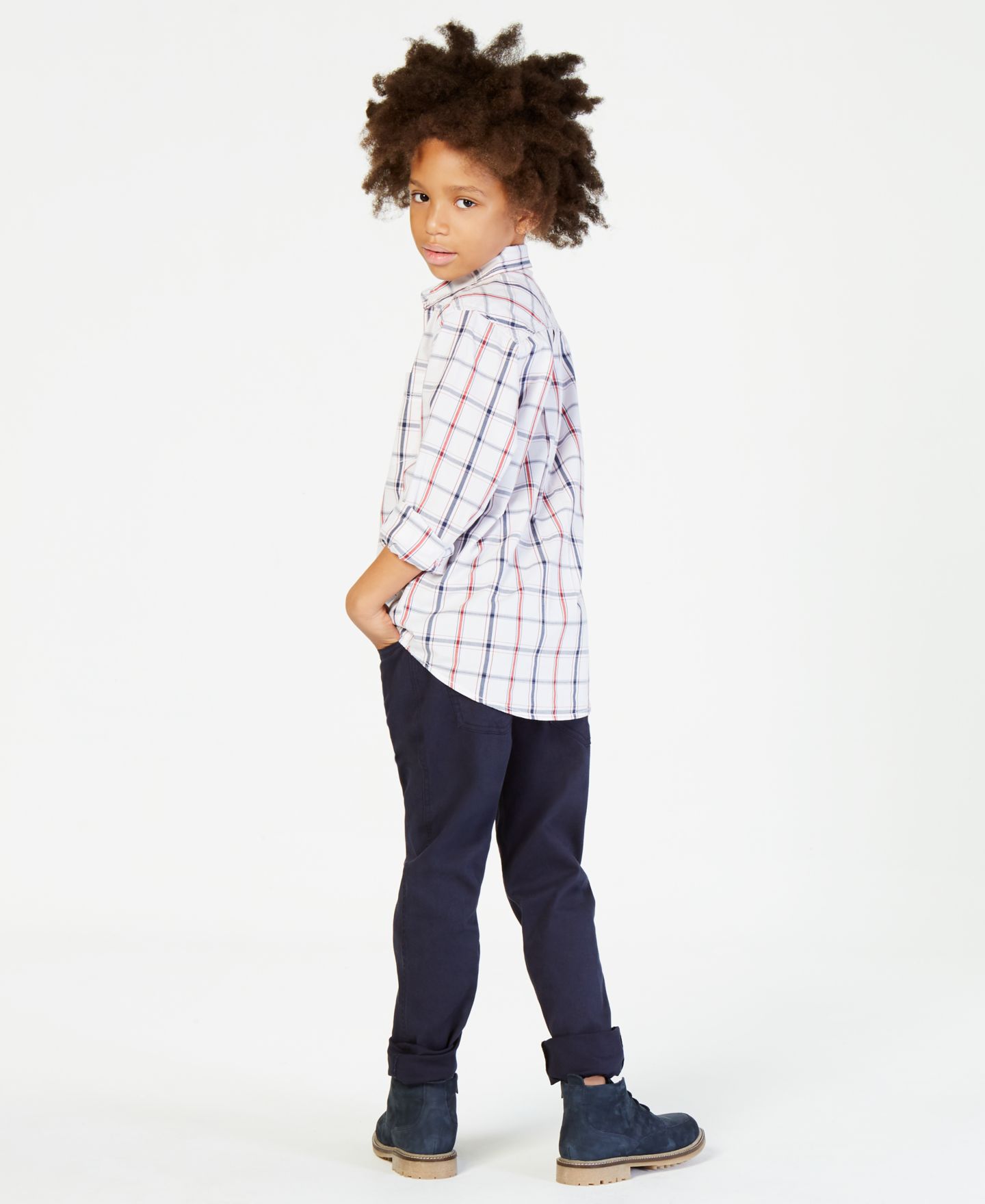 Детская рубашка Tommy Hilfiger Toddler and Little Boys Samuel Plaid Button-Down — фото 3