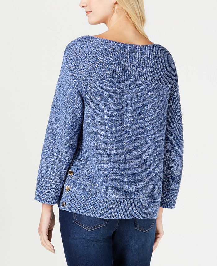 Charter Club Boat-Neck Marled-Knit Sweater, Created for Macy's ...