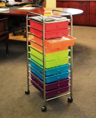 Seville Classics 10 Drawer Organizer Cart With Tray