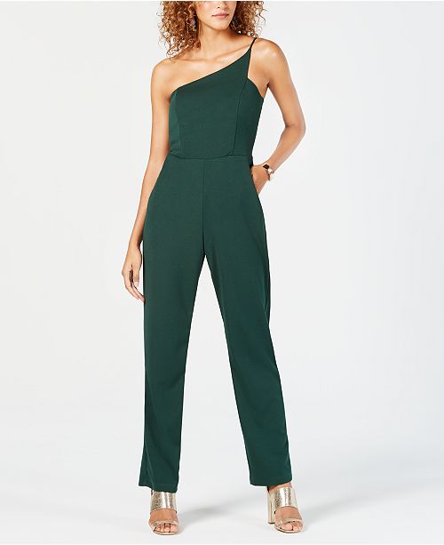 Teeze Me Junior's Asymmetrical OneShoulder Jumpsuit & Reviews Pants