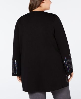 Alfani Plus Size Placed-Sequin Cardigan, Created for Macy's