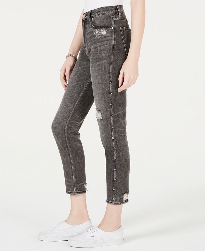 Kendall + Kylie Cotton The Icon Studded Ripped Jeans - Macy's