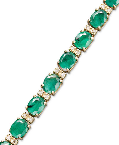 bracelet emerald gold effy tennis diamond ct brasilica 14k macy bracelets