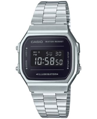 Casio Men's Digital Stainless Steel Bracelet Watch 36.3mm - Macy's