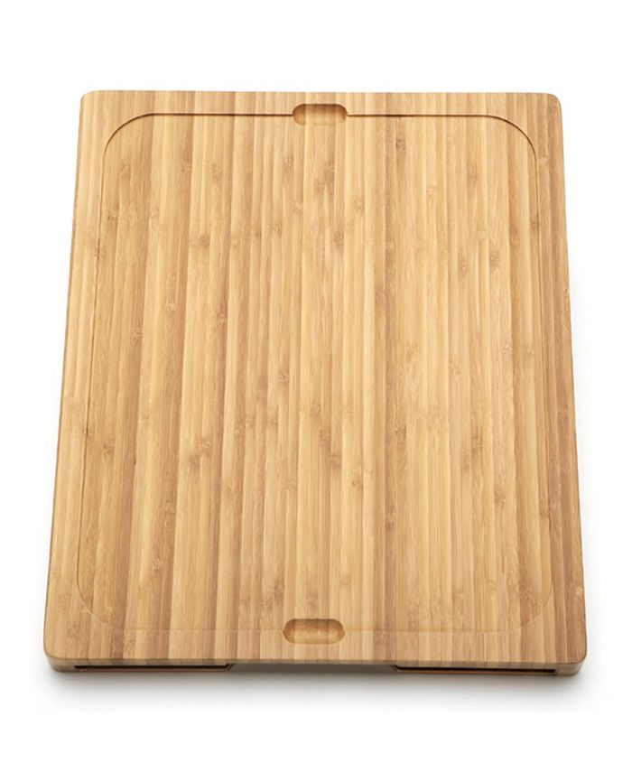 Seville Classics Bamboo Cutting Board And 7 Multi Color Cutting Mats