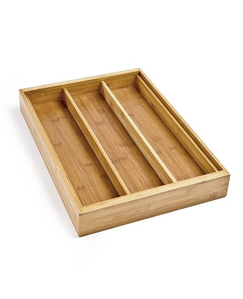 Seville Classics Bamboo Expandable 5 Large Compartment Cutlery