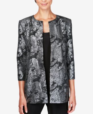Alex Evenings - Metallic-Print Jacket & Top